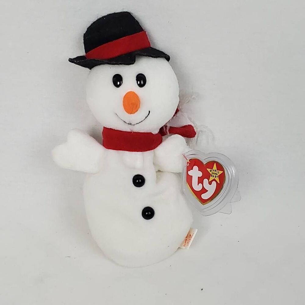 Ty Beanie Baby babies SNOWBALL the SNOWMAN DOB 12-22-1996 MINT TAG